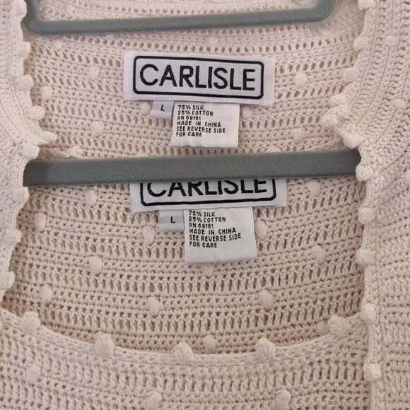 Vintage Carlisle crochet cardigan set silk blend - Picture 7 of 10